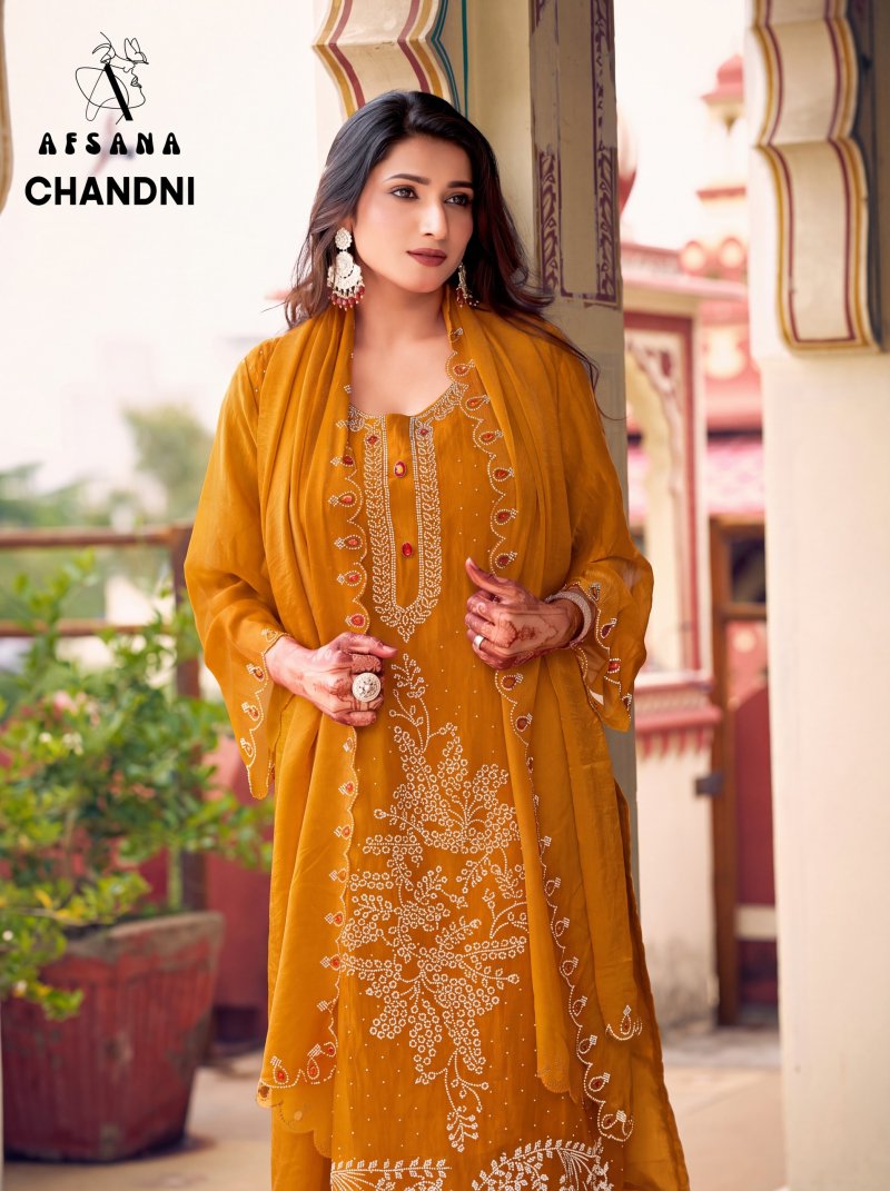 Chandni By Afsana Fandy Satin Readymade Salwar Kameez 